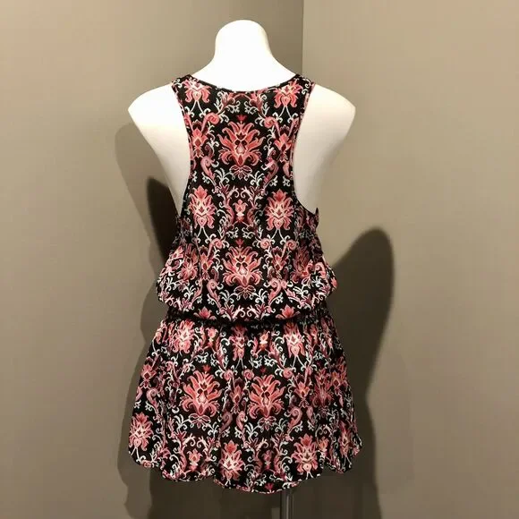 Kate Spade NY Cover Up Small Black Pink White Floral Pullover Sleeveless - Picture 4 of 9